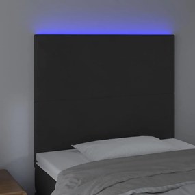 fekete bársony LED-es fejtámla 90x5x118/128 cm