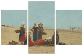 Kép - Eugène Boudin, Women on the Beach at Berck, reprodukciók (90x60 cm)