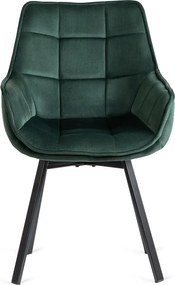 Forgószék zöld bársony kárpittal – LUNA