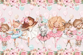 Fotótapéta Gyerekeknek Lányoknak Rózsaszín Balerina 196x260 RB01