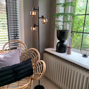 Okos állólámpa fekete füstüveggel, 3 Wifi P45 - Vidro