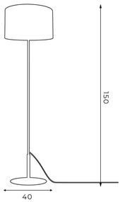 Állólámpa ARDEN 1xE27/60W/230V fekete/fehér