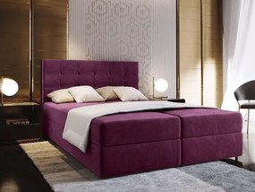 Kárpitozott boxspring ágy GLORIEN 160x200 cm bíbor Matrac: Bonell rugós matrac