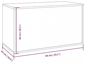 füstös tölgy színű szerelt fa tárolóláda 84 x 42 x 46 cm