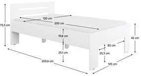 Egyszemélyes ágy 120x200 cm Boyard (fehér). 1119504