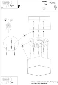 Sollux SL.1059 - Mennyezeti lámpa SUNDE 2xE27/60W/230V 11,5 cm fekete
