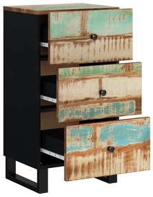 újrahasznosított fa tálalószekrény 3 fiókkal 40x33,5x75 cm