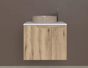 Piramida EURIDIKA fali fürdőszobabútor - mosdópult mosdó nélkül -2 ajtós - PINO TÖLGY - 65 x 48 x 53 cm