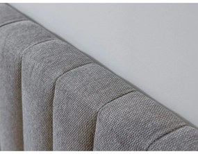 Világosszürke-natúr színű franciaágy ágyráccsal 160x200 cm Oceane – Bobochic Paris