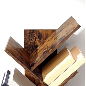 Fa alakú könyvespolc 8 szintes 50 x 25 x 141,5 cm, rusztikus barna