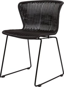 Fekete műrattan kerti szék szett 2 db-os Wings – WOOOD