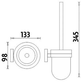 NIMCO UN 13094WN-26 - Falra szerelhető WC kefe UNIX matt üveg/fényezett króm