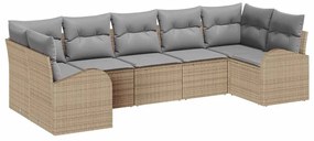 Kanapé Szett 7 pcs Bézs polirattan