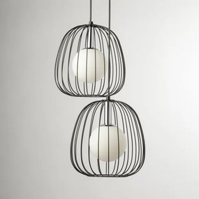 Csillár zsinóron BELL 2xG9/12W/230V fekete/fényezett króm