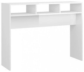 magasfényű fehér szerelt fa tálalóasztal 105 x 30 x 80 cm
