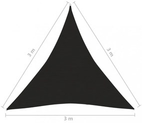 fekete HDPE napvitorla 160 g/m² 3 x 3 x 3 m