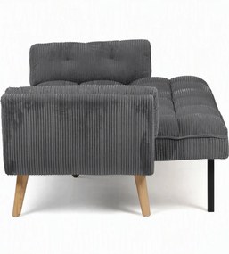 Trojmístná rozkládací pohovka, šedá, manšestrová látka, ASB-C3470 GREY6