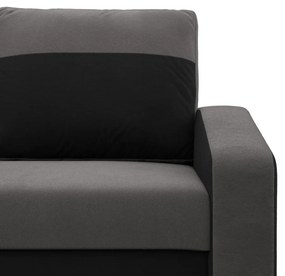 Hewlet kanapéágy, szövet anyag, bonell töltet, szürke - fekete