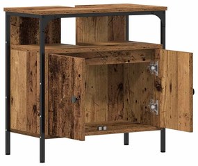 antik fa szerelt fa fürdőszobai mosdószekrény 60 x 30 x 60 cm