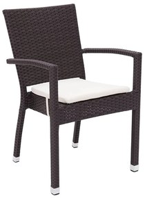 DEOKORK Kerti rattan szék párnával NAPOLI (barna)
