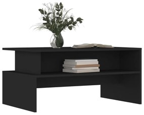Fekete szerelt fa dohányzóasztal 90 x 55 x 42,5 cm