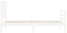 fehér tömör fa ágykeret fejtámlával 100 x 200 cm