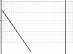 vidaXL Kerítés oszlopokkal Szürke 1,5 x 10 m Acél és PVC