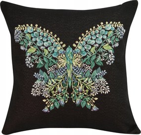 Dekoratív párnahuzat 45x45cm Pillangó fekete alapon