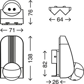 Telefunken 306505TF - Kültéri mozgásérzékelő 180° IP44 fekete