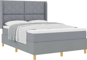 vidaXL Boxrugós ágy matracmal Világosszürke 160 x 200 cm szövet