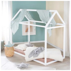Fehér házikó alakú gyerekágy 70x140 cm Montessori – Roba
