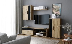 Benson 4 részes nappali szett kézműves tölgy, fekete