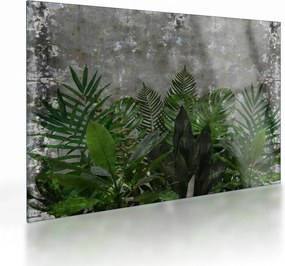 Kép - Betonfal növényekkel (üvegen) (70x50 cm)
