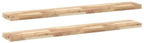 2 db kezeletlen tömör akácfa függőpolc 160 x 20 x 4 cm