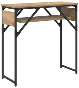 Konzolasztal kézműves tölgy 75x30x75cm Faanyag