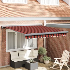 Manuális Behúzható Napellenző Narancs és Barna 300x250 cm