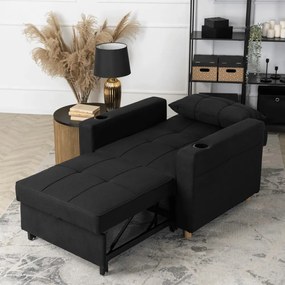 Ágyazható Fotel Fekete Kárpittal. SOLOR