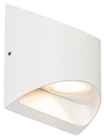 Modern kültéri fali lámpa fehér, beépített LED-del, 2-lámpás IP54 - Mal
