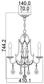Feiss FE-VALENTINA4 - Csillár láncon VALENTINA 4xE14/60W/230V