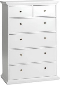 Komód, DTD fóliázott/MDF festett, fehér, PARIS 76718