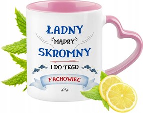 Szakember Bögre Rózsaszín Szív Alakú Füllel Kávé Ajándék