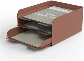 Irattálca, fém, 3 részes, ALBA, terrakotta (IAL36)