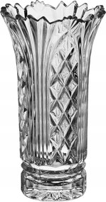 Kristály váza 19 cm Oxford Bohemia csiszolt virágokkal