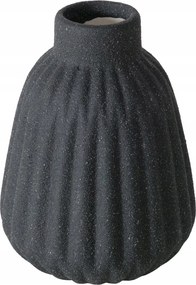 Kerámia Váza Kerek, Csíkos Matt Fekete 10,5 X 8 CM Vízálló