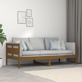 mézbarna tömör fenyőfa kanapéágy 90 x 190 cm