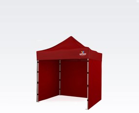 Ollós pavilon 2x2 m acél | Profi háttér Felállítva 45 mp alatt. - plusz 3 oldalfal - Piros