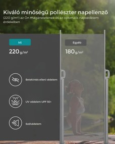 HORIZON oldalsó napellenző teraszra, 180x450cm, szürke SongmicsHome