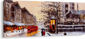 Kép - Egy téli város festménye (120x50 cm)