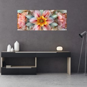 Kép - Kaleidoszkópos virág (120x50 cm)