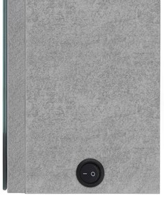 betonszürke LED-es tükrös fürdőszobaszekrény 50 x 13 x 70 cm